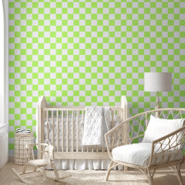 Classic visual lime checkerboard  behang