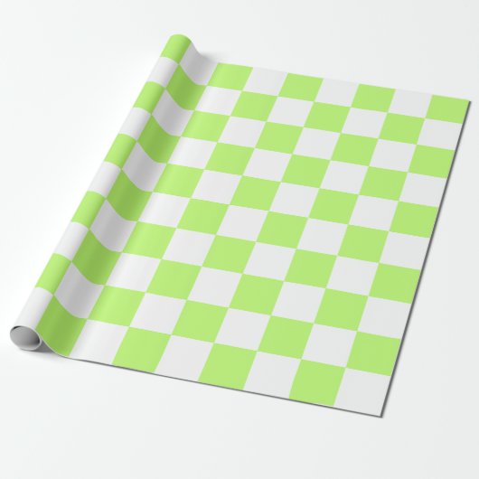 Classic visual lime checkerboard  cadeaupapier (Uitgerold)