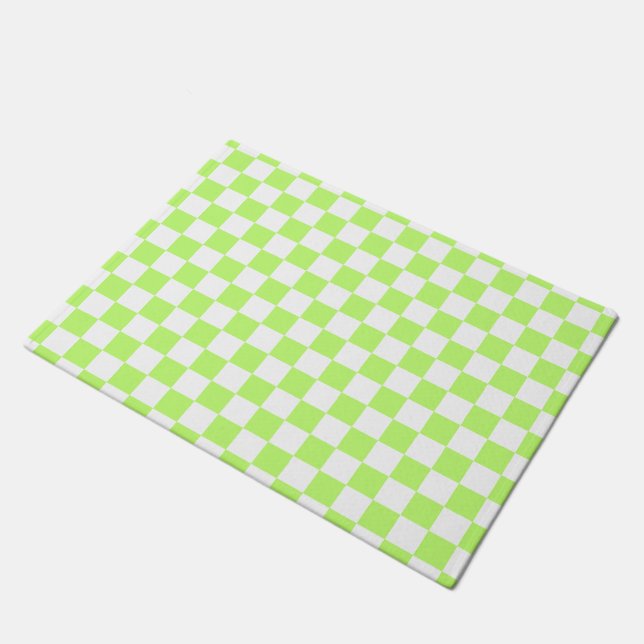 Classic visual lime checkerboard  deurmat (Schuin)