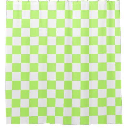 Classic visual lime checkerboard douchegordijn (Voorkant)