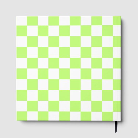 Classic visual lime checkerboard  gastenboek (Achterkant)
