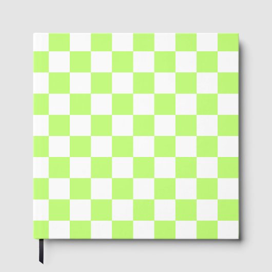 Classic visual lime checkerboard gastenboek (Voorkant)