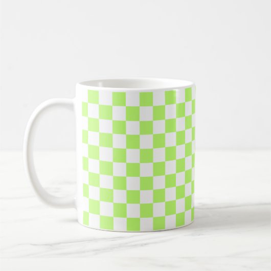 Classic visual lime checkerboard  koffiemok (Links)
