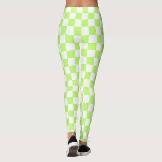 Classic visual lime checkerboard leggings (Achterkant)