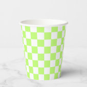 Classic visual lime checkerboard papieren bekers (Achterkant)