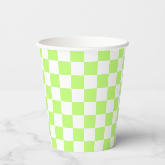 Classic visual lime checkerboard  papieren bekers (Achterkant)