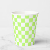 Classic visual lime checkerboard  papieren bekers (Links)