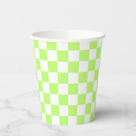 Classic visual lime checkerboard  papieren bekers