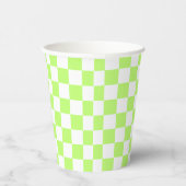 Classic visual lime checkerboard papieren bekers (Rechts)