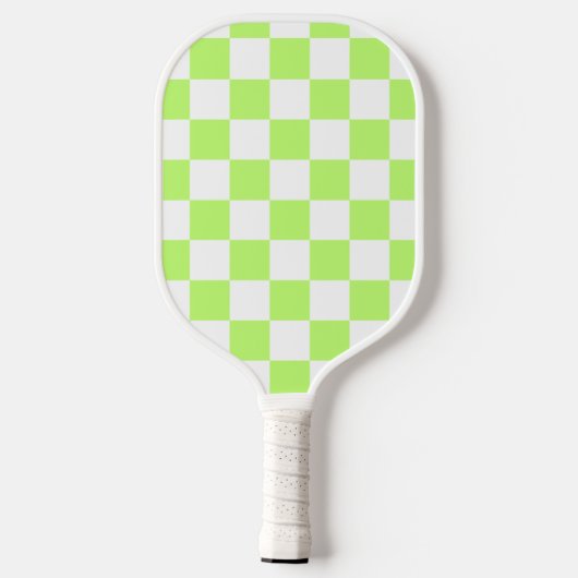 Classic visual lime checkerboard pickleball paddle (Achterkant)