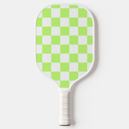 Classic visual lime checkerboard pickleball paddle (Voorkant)