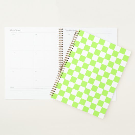Classic visual lime checkerboard  planner (Display)