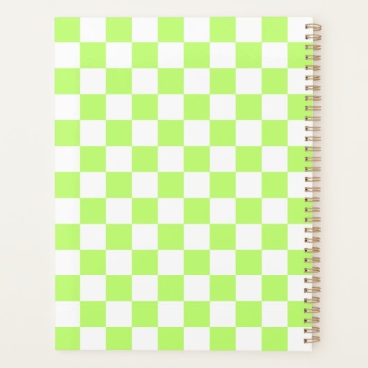 Classic visual lime checkerboard  planner (Achterkant)