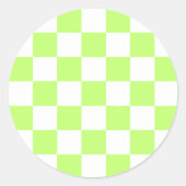 Classic visual lime checkerboard ronde sticker (Voorkant)