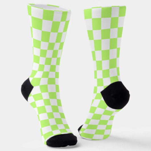 Classic visual lime checkerboard  sokken (Gebogen)