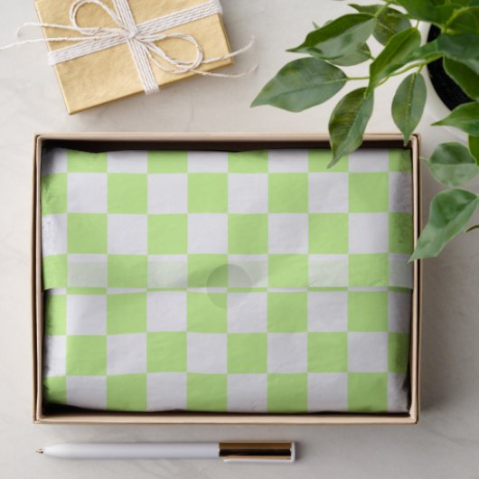 Classic visual lime checkerboard  tissuepapier (Geschenk)