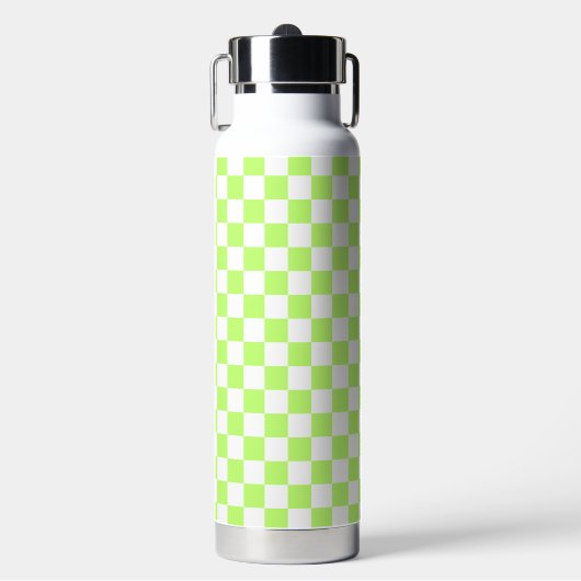 Classic visual lime checkerboard  waterfles (Voorkant)
