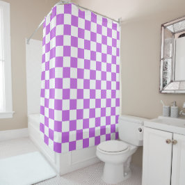 Classic visual magenta checkerboard  douchegordijn
