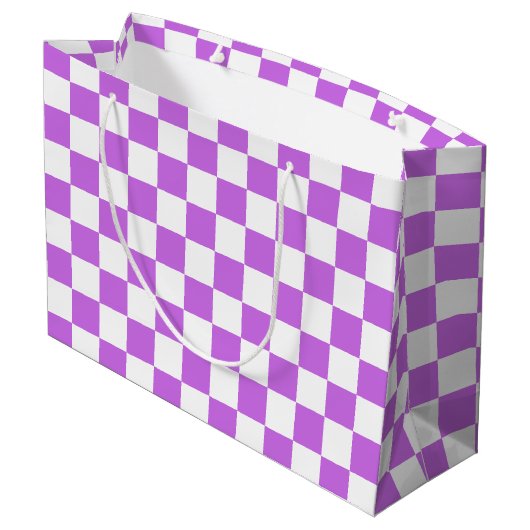 Classic visual magenta checkerboard groot cadeauzakje (Achterkant Gekanteld)