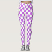 Classic visual magenta checkerboard  leggings (Voorkant)