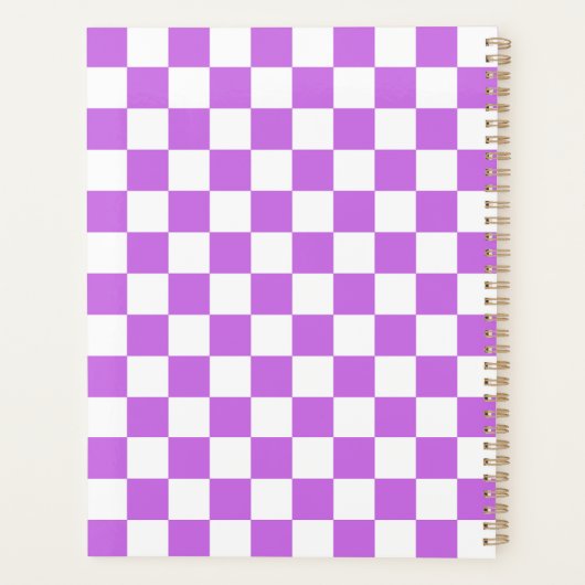 Classic visual magenta checkerboard  planner (Achterkant)