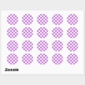 Classic visual magenta checkerboard  ronde sticker (Vel)