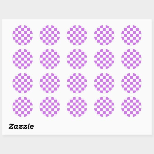 Classic visual magenta checkerboard  ronde sticker (Vel)