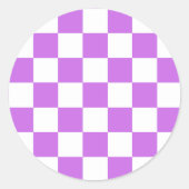 Classic visual magenta checkerboard  ronde sticker (Voorkant)