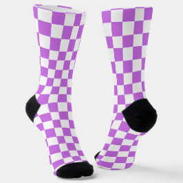 Classic visual magenta checkerboard  sokken