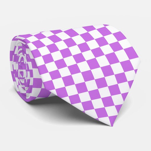 Classic visual magenta checkerboard  stropdas (Opgerold)