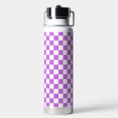 Classic visual magenta checkerboard  waterfles (Achterkant)