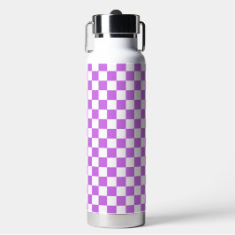 Classic visual magenta checkerboard  waterfles