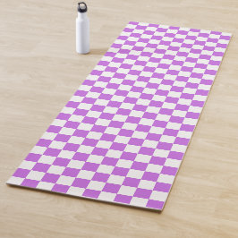 Classic visual magenta checkerboard  yogamat