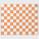 Classic visual orange checkerboard  cadeaupapier (Vlak)