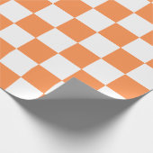 Classic visual orange checkerboard  cadeaupapier (Hoek)