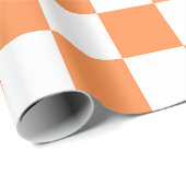Classic visual orange checkerboard  cadeaupapier (Rol Hoek)