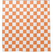 Classic visual orange checkerboard  douchegordijn (Voorkant)