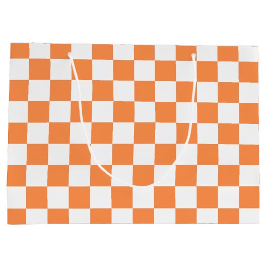 Classic visual orange checkerboard  groot cadeauzakje (Achterkant)