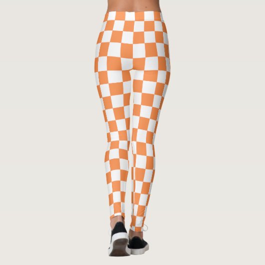 Classic visual orange checkerboard  leggings (Achterkant)