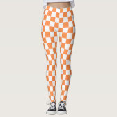 Classic visual orange checkerboard  leggings (Voorkant)