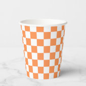 Classic visual orange checkerboard  papieren bekers (Achterkant)