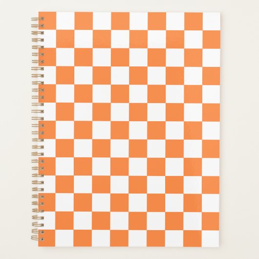 Classic visual orange checkerboard  planner (Voorkant)