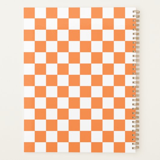 Classic visual orange checkerboard  planner (Achterkant)