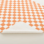 Classic visual orange checkerboard  sherpa deken (3/4)