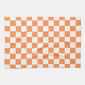 Classic visual orange checkerboard  theedoek (Horizontaal)