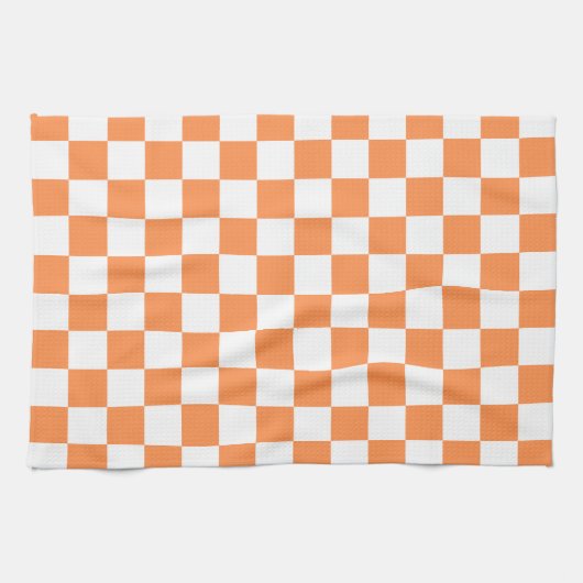 Classic visual orange checkerboard  theedoek (Horizontaal)