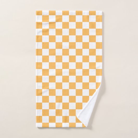 Classic visual peach checkerboard  bad handdoek (Handdoek)