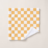 Classic visual peach checkerboard  bad handdoek (Wasdoekje)