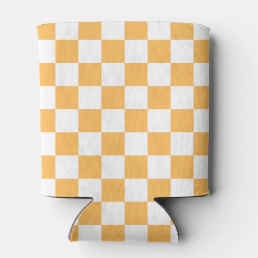 Classic visual peach checkerboard  blikjeskoeler (Achterkant)