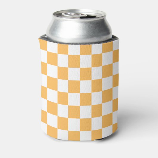 Classic visual peach checkerboard  blikjeskoeler (Blikje Achterkant)
